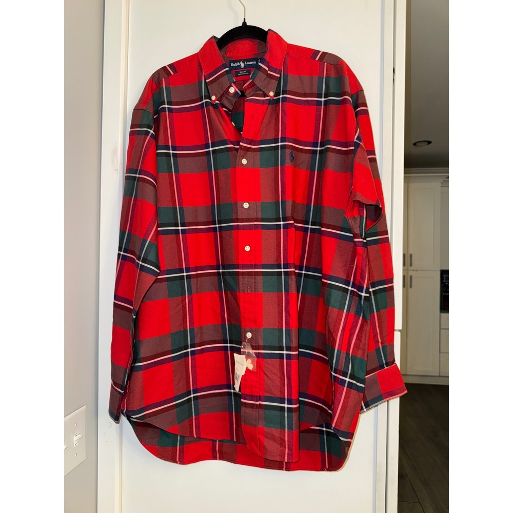 Ralph Lauren Blake Large Red  Plaid Button Down Shirt Heritage deadstock vintage